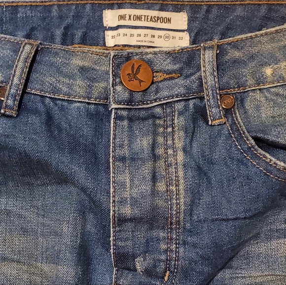 New $120 ONE by One Teaspoon 2020 Denim Mini Skirt 30 NWOT - Picture 5 of 8